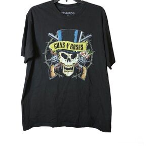 Gun's N Roses Bravado T-Shirt Short Sleeve Skull Graphic Crew Neck Black size XL